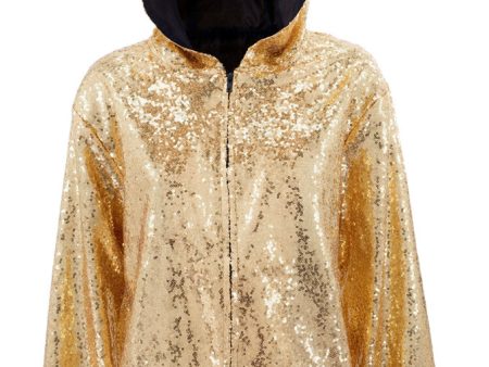 Goldene Pailletten Bomberjacke für Erwachsene Online Sale