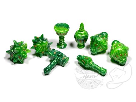 PolyHero Cleric 8 Dice Set - Verdant Viridian Online now