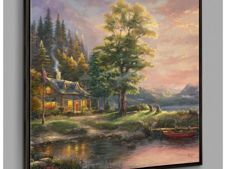 Morning Light Lake - 36  x 36  Canvas Wall Mural (Onyx Black Frame) Hot on Sale