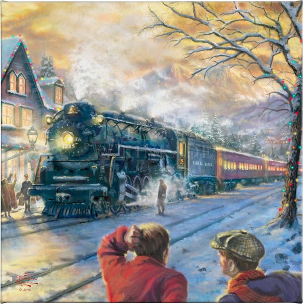 All Aboard for Christmas - 14  x 14  Gallery Wrapped Canvas For Sale