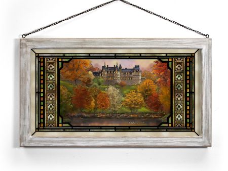 Biltmore® in the Fall - 13  x 23  Stained Glass Art For Sale