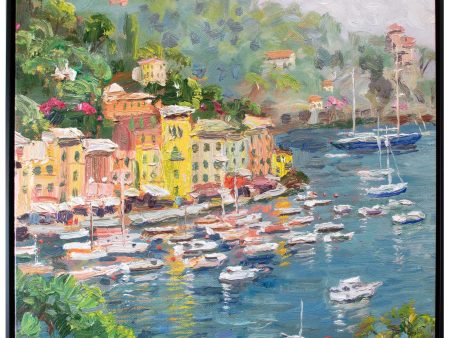 Portofino - 36  X 36  Canvas Wall Mural (Onyx Black Frame) For Sale