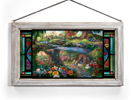 Disney Alice in Wonderland - 13  x 23  Stained Glass Art Sale