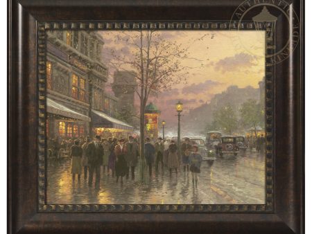 Boulevard Lights, Paris - 16  x 20  Brushstroke Vignette (Rich Burl Frame) For Cheap