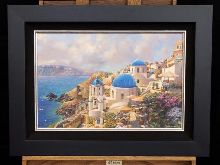 *Original Study* Island Afternoon, Greece by Thomas Kinkade Studios 18  x 27  For Sale