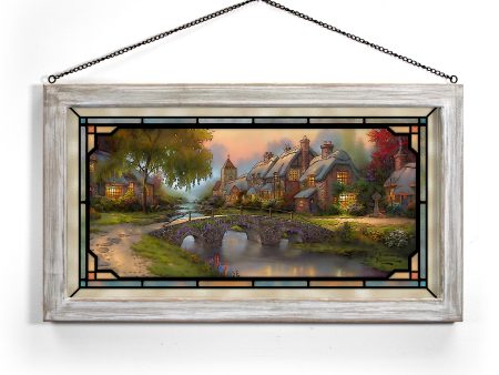 Cobblestone Bridge - 13  x 23  Stained Glass Art For Cheap