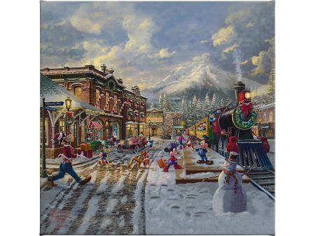 Disney Mickey and Minnie Candy Cane Express - 14  x 14  Gallery Wrapped Canvas Online