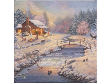 A Winter Retreat - 14  x 14  Gallery Wrapped Canvas For Sale