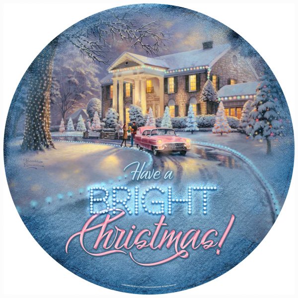 Graceland® Christmas - 21  Round Wood Sign Online now