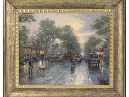 Carmel, Sunset on Ocean Avenue - 16  x 20  Brushstroke Vignette (Burnished Gold Frame) Online Sale