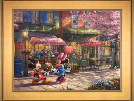 *RARE* Disney Mickey and Minnie Sweetheart Cafe Framed Artist Proof Canvas Gallery Gold 18  x 24  #1 10 Cheap