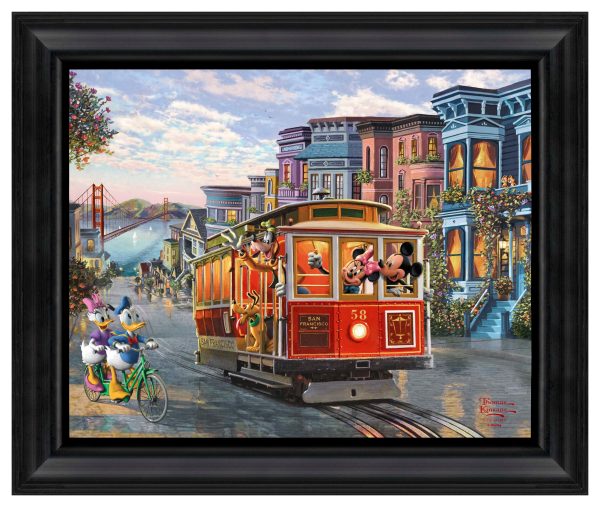 Disney Mickey and Minnie in San Francisco - 16  x 20  Brushstroke Vignette For Sale