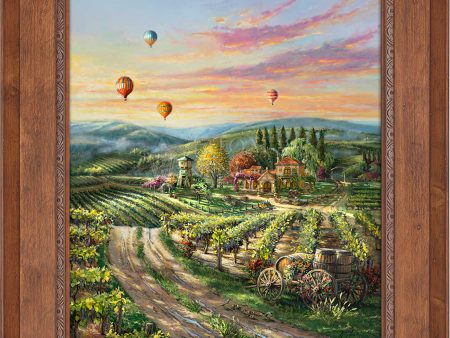 *RARE* Peaceful Valley Vineyard Framed Estate Edition Canvas Rustic Andalucian 40  x 32  #2 3 Hot on Sale