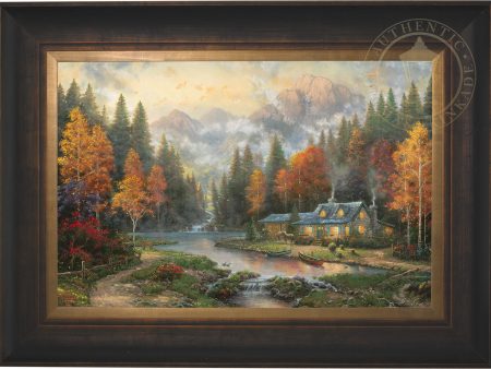 *RARE* Evening At on Autumn Lake Framed Artist Proof Canvas Estate Bronze 28  x 42  #5 5 Sale