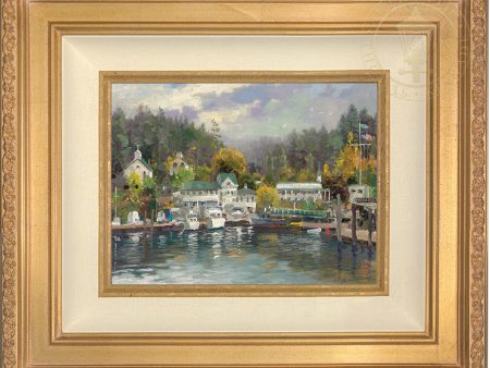 *RARE* Roche Harbor Framed Standard Numbered Canvas Antique Gold 9  x 12  #4 950 Online Hot Sale