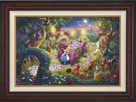 *RARE* Disney Mad Hatter s Tea Party Framed Artist Proof Canvas Burl 12  x 18  #9 10 Fashion