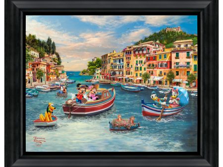 Disney Mickey and Minnie in Italy - 16  x 20  Brushstroke Vignette Online Sale