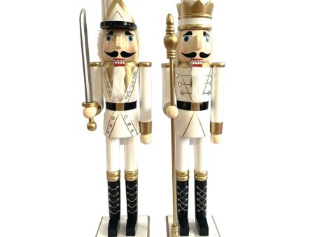 White & Gold King and Guard - 24  Nutcracker Supply