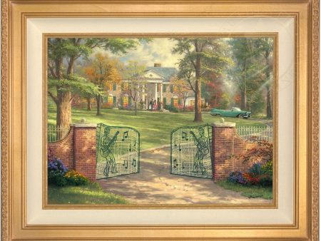 *RARE* Graceland 50th Anniversary Framed Artist Proof Canvas Antique Gold 25.5  x 34  #35 50 Sale