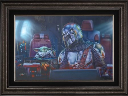 *RARE* The Mandalorian Two for the Road Framed Estate Edition Canvas Dark Pewter 24  x 36  #3 3 Hot on Sale