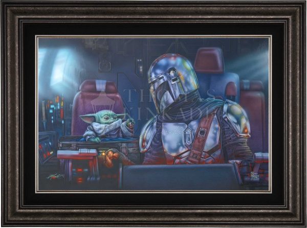 *RARE* The Mandalorian Two for the Road Framed Estate Edition Canvas Dark Pewter 24  x 36  #3 3 Hot on Sale