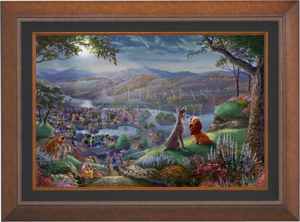 *RARE* Disney Lady and the Tramp Falling In Love Artist Proof Canvas Aurora Copper 18  x 27  #8 10 Fashion