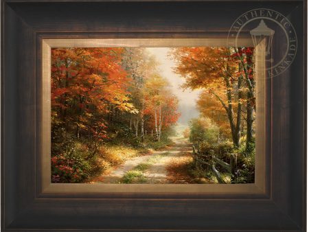 *RARE* A Walk Down Autumn Lane Framed Estate Edition Canvas Estate Bronze 28  x 42   #1 1 Online Hot Sale