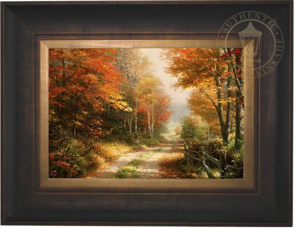 *RARE* A Walk Down Autumn Lane Framed Estate Edition Canvas Estate Bronze 28  x 42   #1 1 Online Hot Sale