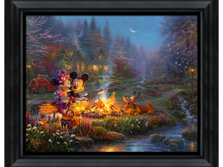 Disney Mickey and Minnie - Sweetheart Campfire - 16  x 20  Brushstroke Vignette Online now