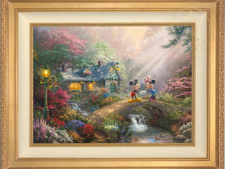 *RARE* Disney Mickey and Minnie Sweetheart Bridge Framed Standard Numbered Canvas Antique Gold 18  x 24  #40 175 Discount